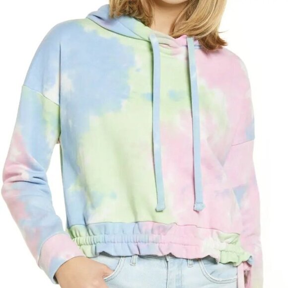 Blank NYC Tops - Blank NYC Womens Hoodie Pastel Tie-Dye Sweatshirt Medium